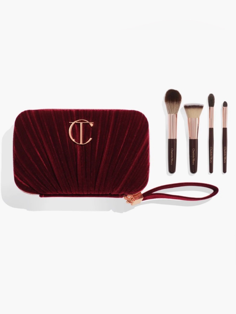 Charlotte Tilbury Velvet Makeup Pouch With Mini Brush Set
